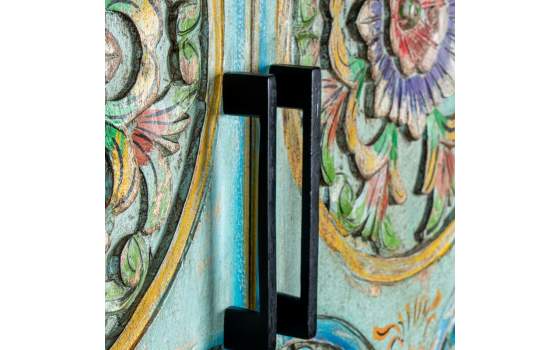 Armario Oriental Madera Mango Policromado Serie Ambros