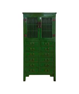 Armario Oriental Verde 2 Puertas 12 Cajones Serie Degaure