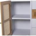 Armario Recibidor Madera Blanca y Rattan Serie Alcober