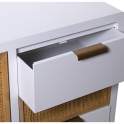Armario Recibidor Madera Blanca y Rattan Serie Alcober