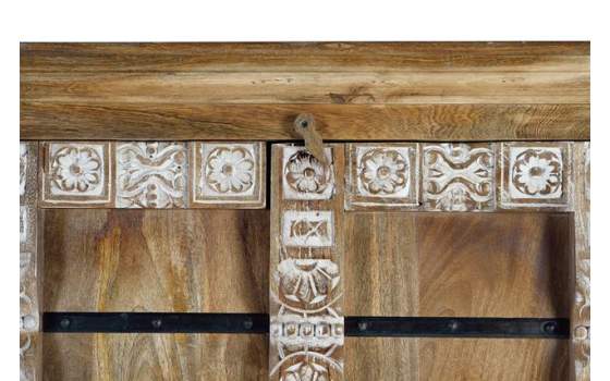Armario Rustico 2 Puertas Decoradas con Tallas y Metal Albalda
