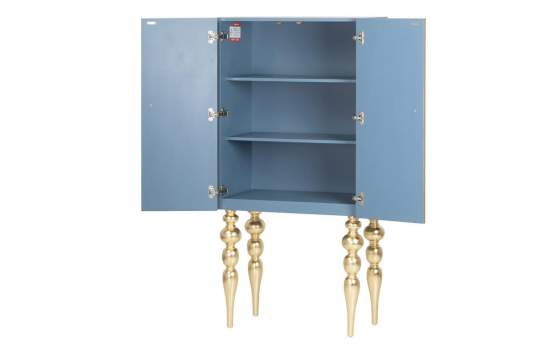 Armario Salon 2 Puertas Diseño Madera en Azul Oro Egypt