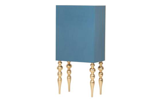 Armario Salon 2 Puertas Diseño Madera en Azul Oro Egypt