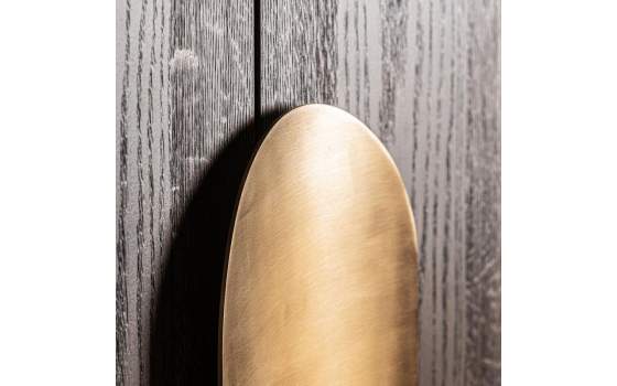 Armario Salon Moderno 2 Puertas Roble y Acero oro Treignac