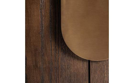 Armario Salon Moderno 2 Puertas Roble y Acero oro Treignac