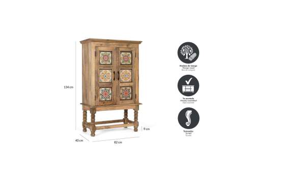 Armario Salon Oriental 2 Puertas Decoradas - Serie Alife