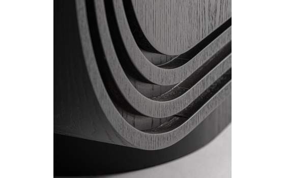 Armario Salon Oval Moderno 2 Puertas Negro Serie Rize