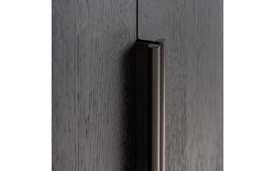 Armario Salon Oval Moderno 2 Puertas Negro Serie Rize