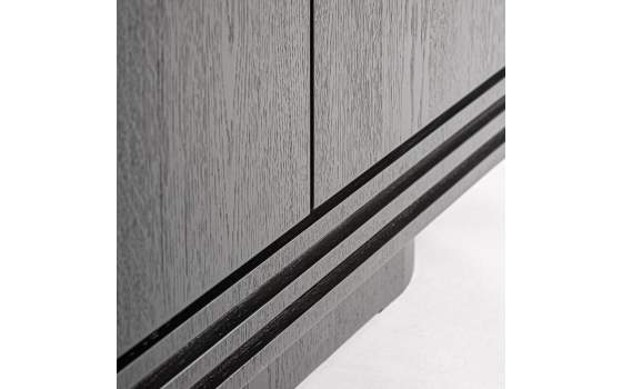 Armario Salon Oval Moderno 2 Puertas Negro Serie Rize