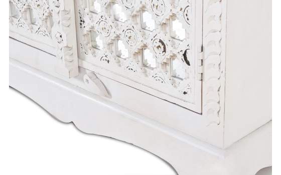 Armario Tallado Etnico Oriental 2 Puertas Blanco Ardinos