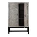 Armario Vitrina 2 Puertas Madera Tallada Color Gris Aringast Armario Vitrina 2 Puertas Madera Tallada Color Gris Aringast