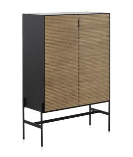 Armario Vitrina Moderna Para Salón 2 Puertas Bicolor Antibre