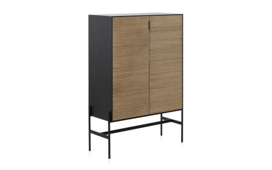 Armario Vitrina Moderna Para Salón 2 Puertas Bicolor Antibre