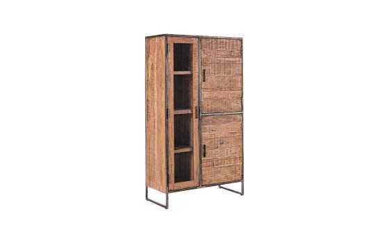 Armario Vitrina Salon Industrial en Madera y Acero Getxo