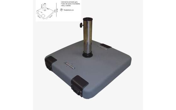 Base de Parasol Cemento Ruedas Asas en 50 Kg Serie LTH 50