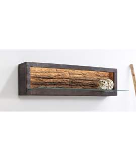 Balda Estante de 100 Madera Rustica Acacia y Led Analde
