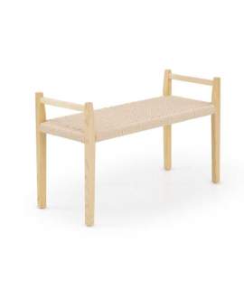 Banco 2 Plazas Madera Fresno Natural Asiento Cuerda Alcegui