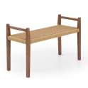 Banco 2 Plazas Madera Fresno Nogal Asiento Cuerda - Alcegui
