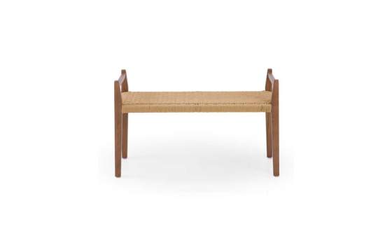 Banco 2 Plazas Madera Fresno Nogal Asiento Cuerda - Alcegui