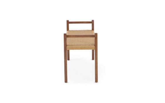 Banco 2 Plazas Madera Fresno Nogal Asiento Cuerda - Alcegui