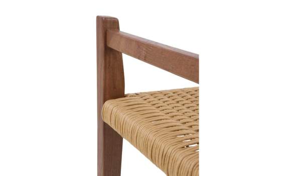 Banco 2 Plazas Madera Fresno Nogal Asiento Cuerda - Alcegui