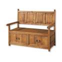Banco Cadiera Pino Macizo Rustico 2 Cajones