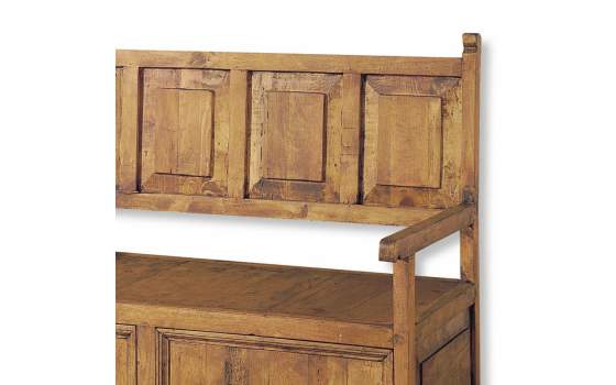 Banco Cadiera Pino Macizo Rustico 2 Cajones