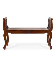 Banco Colonial Estilo Romano Madera Nogal Serie Yuyu