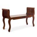 Banco Colonial Estilo Romano Madera Nogal Serie Yuyu