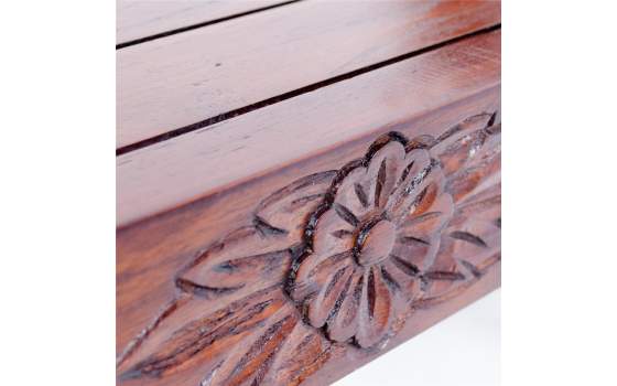 Banco Colonial Estilo Romano Madera Nogal Serie Yuyu