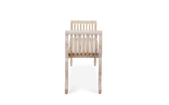Banco Colonial Estilo Romano Madera Patinada Blanca Yuyu