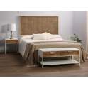 Banco con 2 Cajones Blanco y Rattan Industrial Serie Yuma