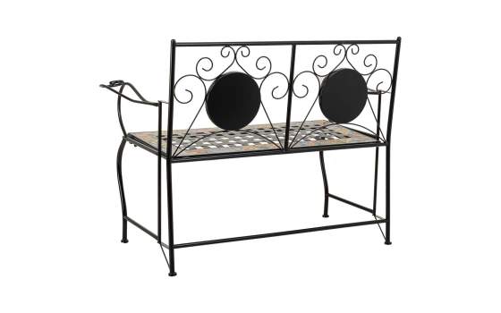 Banco De Forja Negro y Ceramica de Colores  Serie Aremt