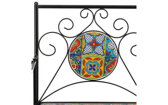 Banco De Forja Negro y Ceramica de Colores  Serie Aremt