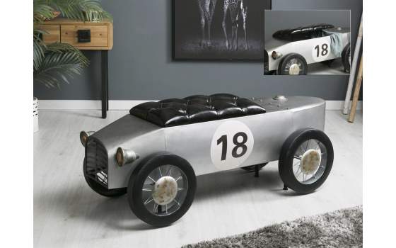 Banco Descalzadora Baul Coche Metal Vintage Serie Adelbis