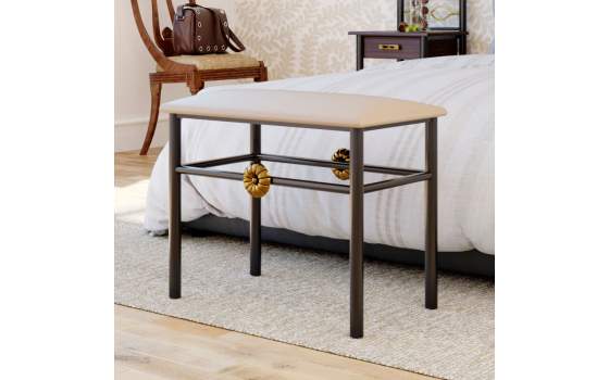 Banco Descalzadora Pie de Cama Forja y Acero Serie Arak