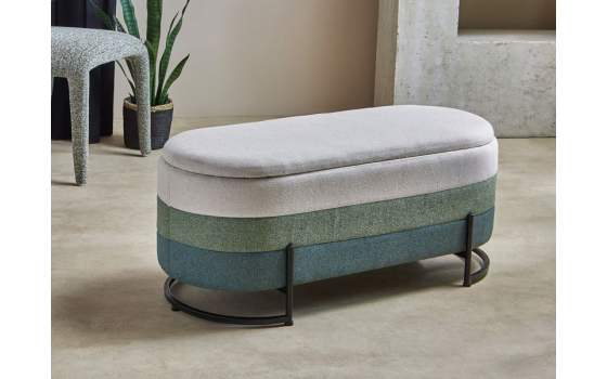 Banco Descalzadora Tapizada 3 Colores Patas Metal Serie Allison