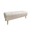 Banco Descalzadora Tapizado Beige Serie Aneret
