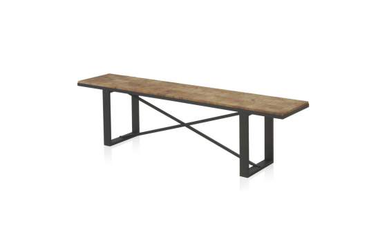 Banco Estilo Industrial Tablas Recicladas y Acero Natens