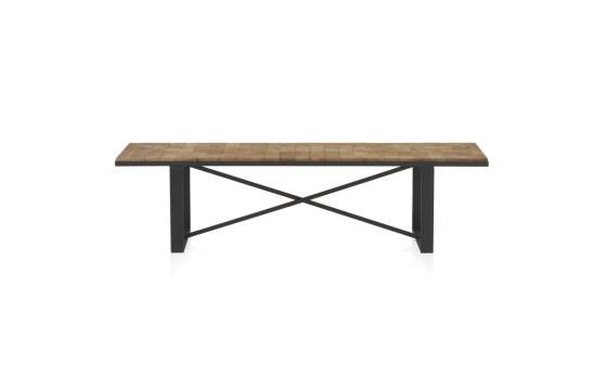 Banco Estilo Industrial Tablas Recicladas y Acero Natens