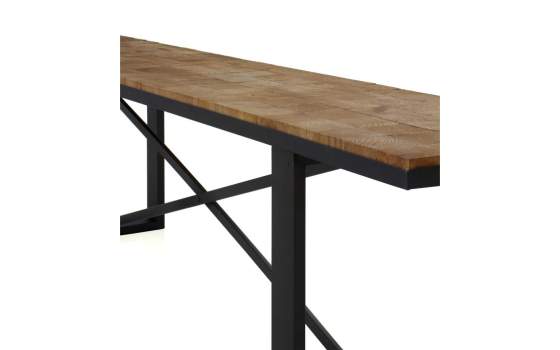 Banco Estilo Industrial Tablas Recicladas y Acero Natens