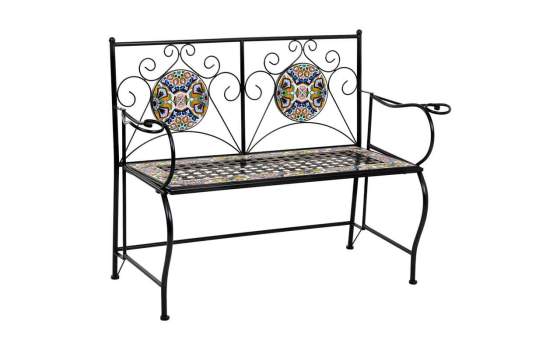 Banco Forja Negro Plegable y Ceramica Actual Serie Aremt