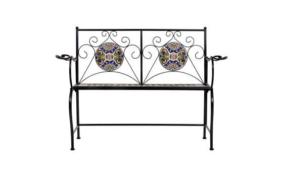 Banco Forja Negro Plegable y Ceramica Actual Serie Aremt