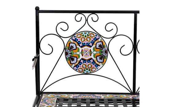 Banco Forja Negro Plegable y Ceramica Actual Serie Aremt