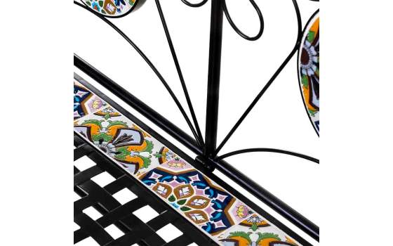 Banco Forja Negro Plegable y Ceramica Actual Serie Aremt