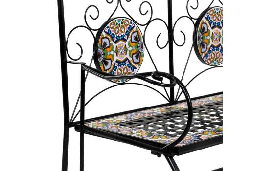 Banco Forja Negro Plegable y Ceramica Actual Serie Aremt