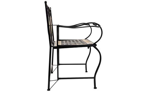 Banco Forja Negro Plegable y Mosaico Clasico Serie Aremt