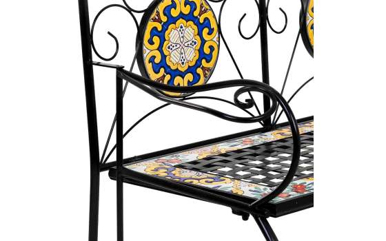 Banco Forja Negro Plegable y Mosaico Clasico Serie Aremt