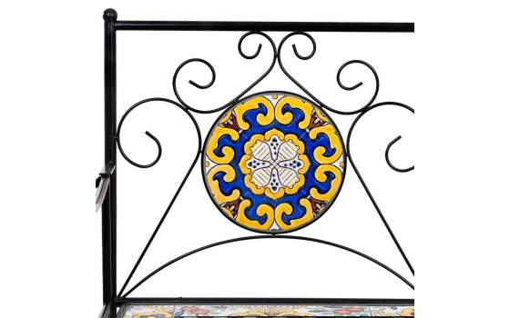 Banco Forja Negro Plegable y Mosaico Clasico Serie Aremt