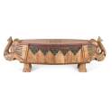 Banco Largo Oriental Madera Diseño Elefante Colores Alisant